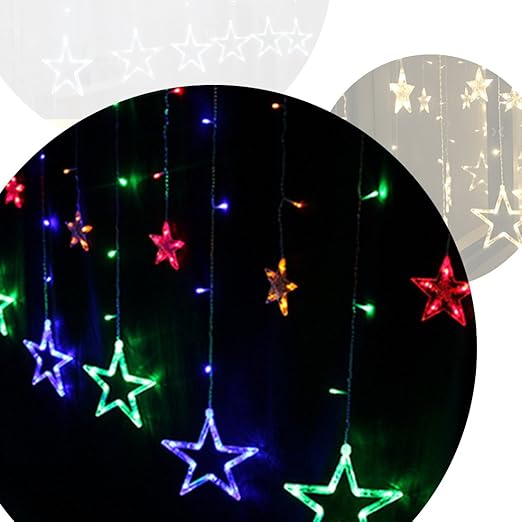 Amazon A Szcxtop ストリングライト 138ledライト クリスマスの装飾 スター カラーライト 防水 Ledライト8種類のモード 防水 結婚式 パーティー ホテル ストリングライト