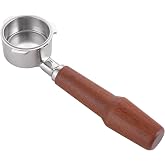 Kafvalubre 51mm Bottomless Portafilter Compatible with Delonghi Linea Classic EM450M CASABREWS Espresso Machine CM5418 3700Essential 3700Gense 3700Pro Espresso Portafilter Stainless Steel Handle Wood