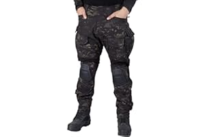 IDOGEAR Combat Pants G3 Multi-camo Pants with Knee Pads Men Tactical Trousers Multiple Pocket Hook-and-Loop Adjuster