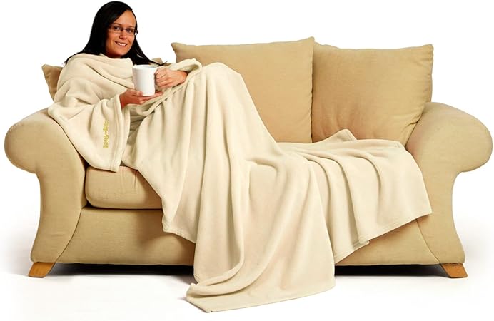 Snug Rug Deluxe En Polaire La Couverture Avec Manches Pour Adulte Mure 60 X Porte 214 X 152cm Creme Amazon Fr Cuisine Maison