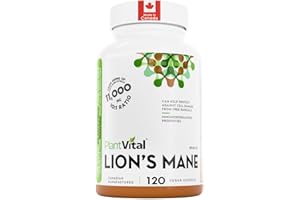 PlantVital Lions Mane - Made in Canada - Max Potency 11,000mg (10:1 Extract) - Organic Lion’s Mane Mushroom Supplements with 
