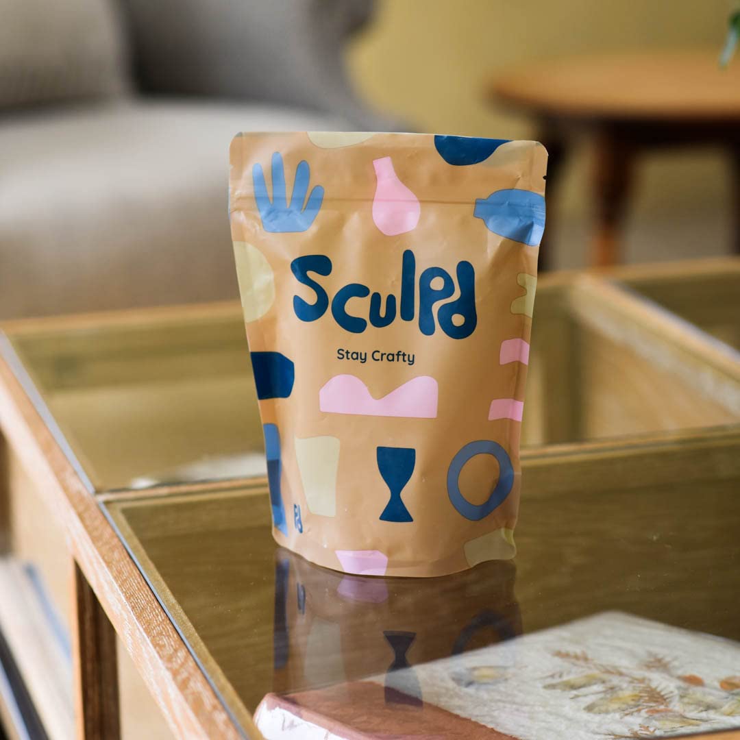 Sculpd Premium Air Dry Clay 1kg, Pottery Clay Bag for Adults, Soft Modelling Clay, Self-Hardening Clay Suitable for Arts & Craft Projects, Pottery for Beginners