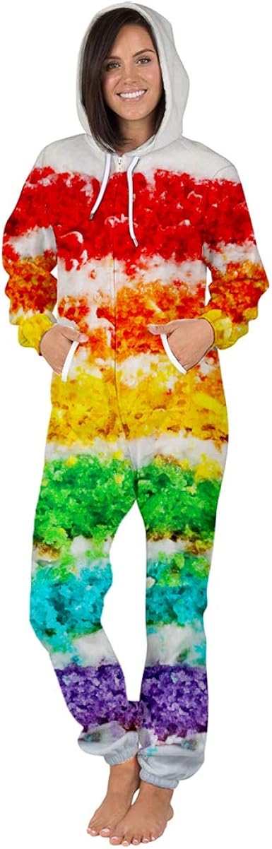 JCNHXD Hiver 3D Imprimer Unisexe Barboteuse Zip À Capuche ...