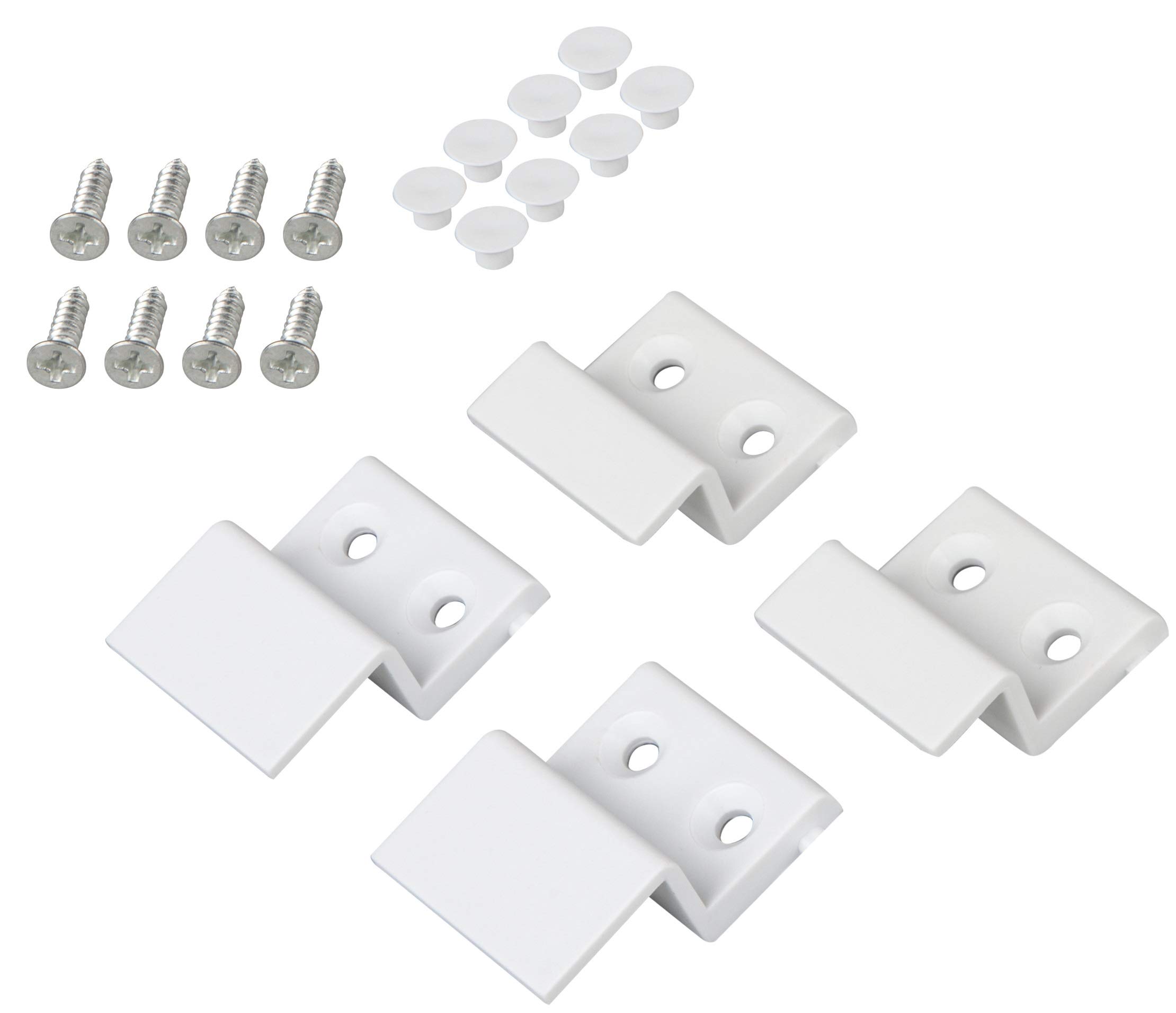 Windhager 03547 Hanging Bracket Set, Mounting Set for Insect Protection Tenter Frame, Mounting Bracket, Frame – Bracket, Pack of 2, White