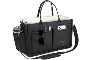 GOSECT Canvas Tote Bag for Women With Pockets, Laptop Work Crossbody Purses Everything Shoulder Tote Bag Everyday Satchel Handbags