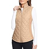 baleaf Women's Puffer Vest Lightweight Winter Warm Stand Collar Quilted Vests Water Resistant Zip Pockets