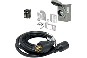 LIFTCHARGER 30 Amp Generator to House Hook-up Kit for Square D Homeline 150/200/225 Amp Load Center, Including Generator Cord,Power Inlet Box,Panel Interlock Kit and Circuit Breaker (15 Ft Gen Cord)