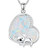 HPQQ Butterlfy/Dragonfly/Bee/Hummingbird/Ladybug necklace for Women Sterling Silver Turquoise Pendant necklace Jewelry Christmas Gifts for Women