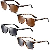 GGSTDDUP 4 Pairs Polarized Sunglasses for Women Men, Trendy Sunglasses UV400 Classic Glasses(Black Brown)