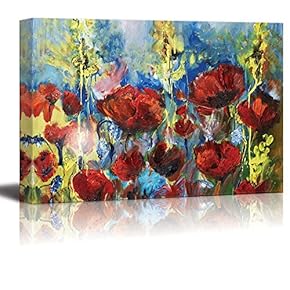 Red Poppy of Spring in Oil Painting Style Wall Decor