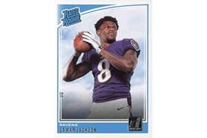 1990 DONRUSS 2018 Donruss Football #317 Lamar Jackson RC Rookie Card Baltimore Ravens Rated Rookie Official NFL Trading Card