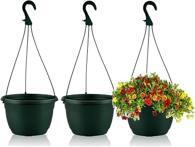 Olly & Rose Hanging Plant Pots Set of 3, 20cm Frost Proof Planters