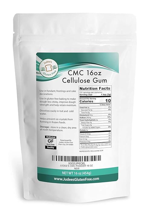 Judee's Premium CMC Powder 1 lb (16 oz) - Use in Fondant, Frostings, and Cake Decorations - Improves Gluten Free Dough - Prevents Ice Crystals in Frozen Foods