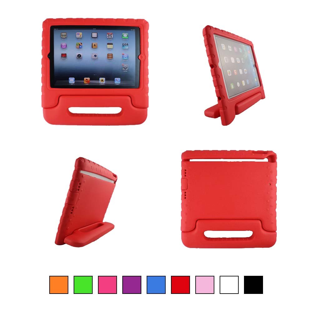 TCD for Apple iPad 2nd 3rd 4th Generation iPad Case for Kids [iPad 2 3 4] Safe Shockproof Protective Stand Foam Case Cover Stand (Free Screen Protector Stylus Pen)