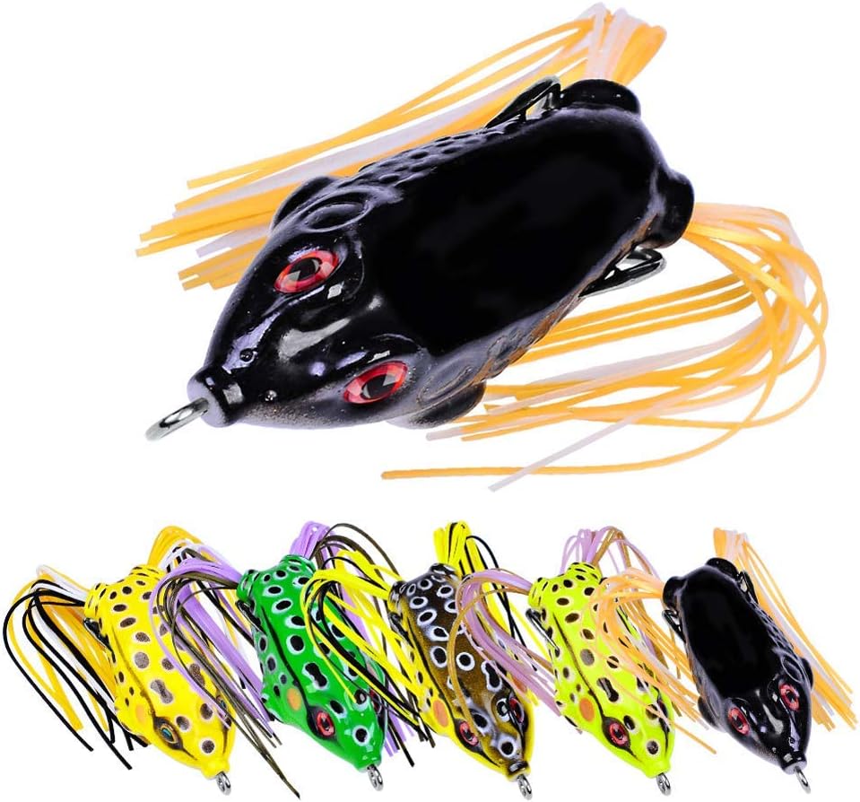 5PCS Fishing Lures Set Bionic Thunder Frog Road Lure Black Fish Killing Fishing Gear Soft Bait Blackfish Striped Bass