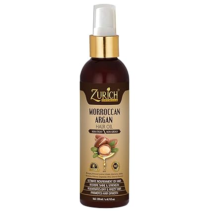 Zurich Morroccan Argan Hair Growth Oil With Pure Grapeseed,Jajoba,Rosemary, Jatamansi,Hibiscus,Vitamin E & Many More Natural Herbs