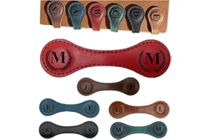 BYLIDRIM Personalized Magnetic Leather Bookmark, 26 Letters Customized Initial Book Markers Multi Functional Cute Book Mark Meaningful Gift for Wonmen Teachers, Book Lovers (M, Red)