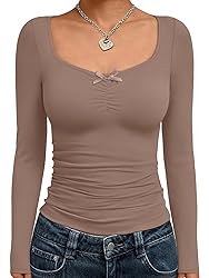 Trendy Queen Fall Tops Women 2025 Long Sleeve Crop