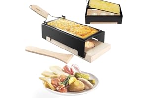 Cheese Raclette w Foldable Handle- Candlelight Cheese Melter Pan w Spatula and 3 Tea Light Candles - Melts in Under 4 Minutes