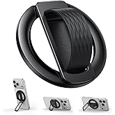 Lamicall Magnetic Phone Ring Holder - [Soft Silicone Loop] Vertical-Friendly Phone Stand for Magsafe, Magnet Finger Ring Stan