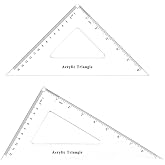 Coopay Large Triangle Ruler Set, Clear Acrylic, 30/60 and 45/90 Degrees | Clear Plastic Triangle Ruler Set, Triangle Hollow, Drafting Tools for School, Office, Engineering &amp; Art Drawing