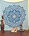 Green and Blue Mandala Tapestry Ombre Mandala wall hanging Hippie Hippy Tapestry Dorm Decor Psychedelic Tapestries Indian Tapestry Bohemian Bedspread Bedding Bed cover Throw curtain Beach Blanket