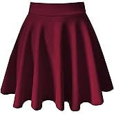 THHGPO Women's Casual Basic Skirts Mini Flared Skater Stretchy A-Line Party Skirts with Shorts