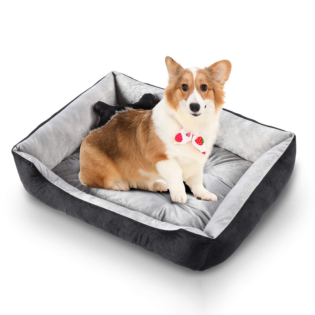 Molangfushi Cooyes Calming Dog Bed for Medium Dogs,Majestic Pet Dog Bed,Antianxiety Dog Bed with Free Plush Bone Toys