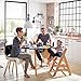 hauck Alpha+ Grow Along Solid Beechwood Highchair with Adjustable Seat, 5 Point Safety Harness, and Bumper Bar for Infants and Toddlers, Natural