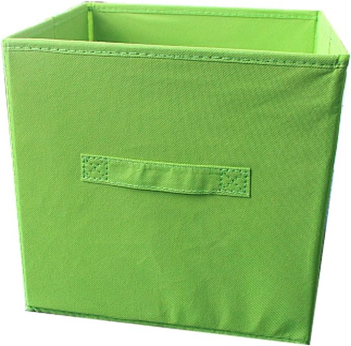 Amoyeric Square Foldable Collapisble Canves Storage Boxes 27 x 27 x 27 cm (Green)