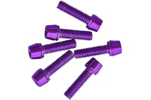 Bicycle M5 x 18mm Purple High Carbon Steel Handlebar Screws, Water Bottle Cage Bolts, Brake Fastener Set, 6 Pieces