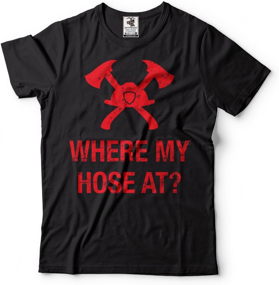 Christmas T-Shirt for Firefighter Funny Firefighter Gift T-Shirt Where My Ho's at