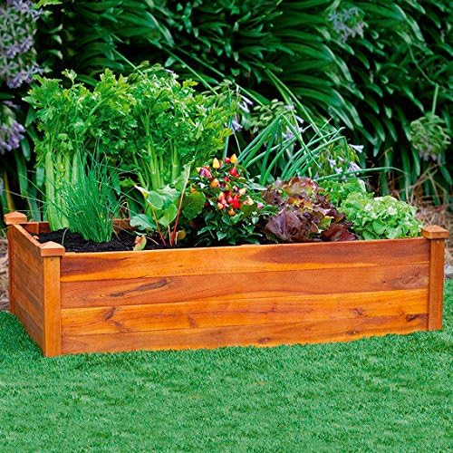 Jardinera de suelo elevado (madera de acacia), diseño clásico ...