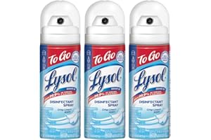 Lysol Disinfectant Spray To Go, Crisp Linen, 1.5 Ounce (Pack of 3)