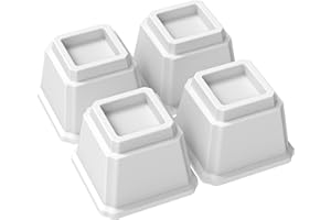 Napnapday Bed Risers 4 Inch Heavy Duty 4 Pack Bed Furniture Elevators, 1,500 lbs Lifts Up Riser for Sofa and Table, White