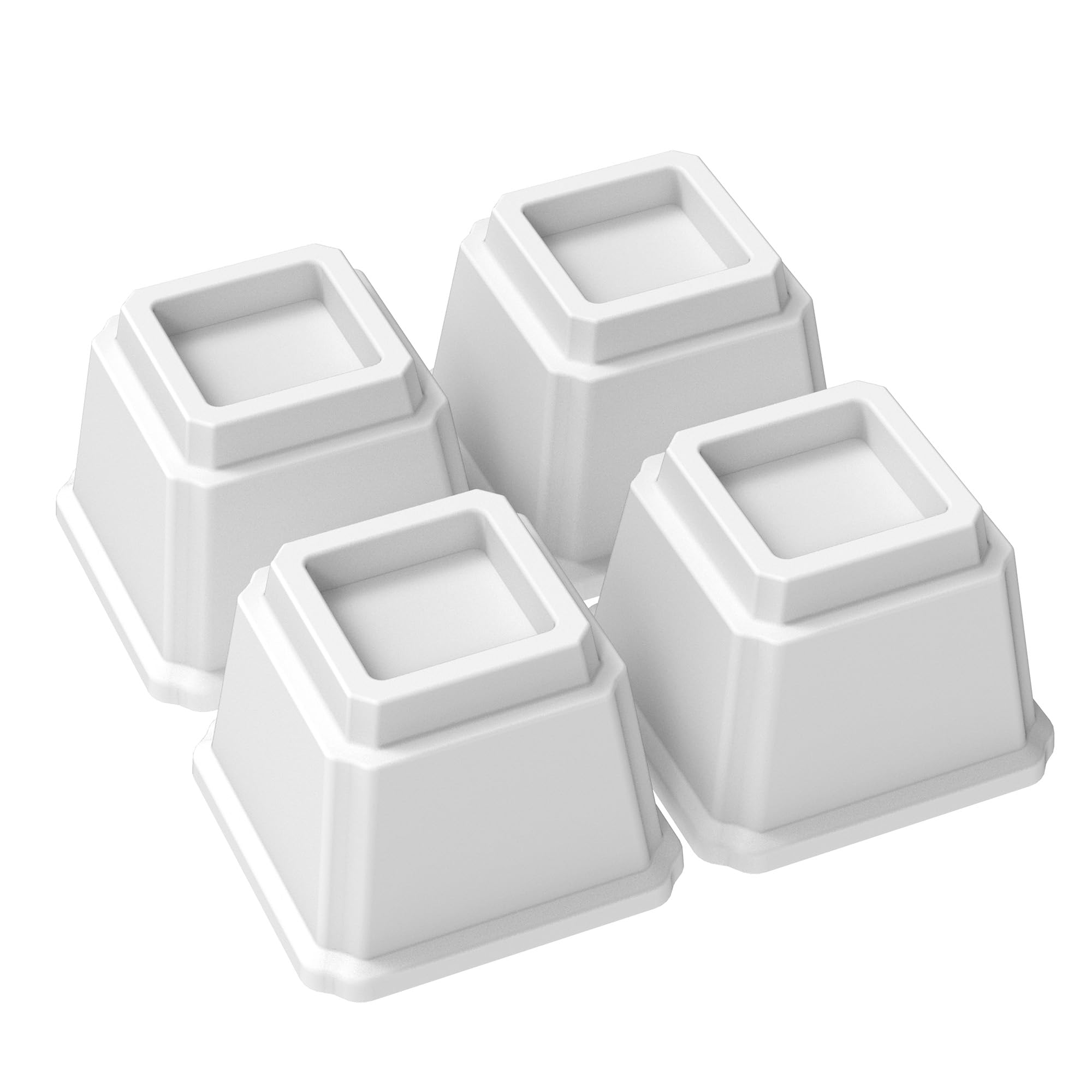 Photo 1 of Napnapday Bed Risers 4 Inch Heavy Duty 4 Pack Bed Furniture Elevators, 1,500 lbs Lifts Up Riser for Sofa and Table, White