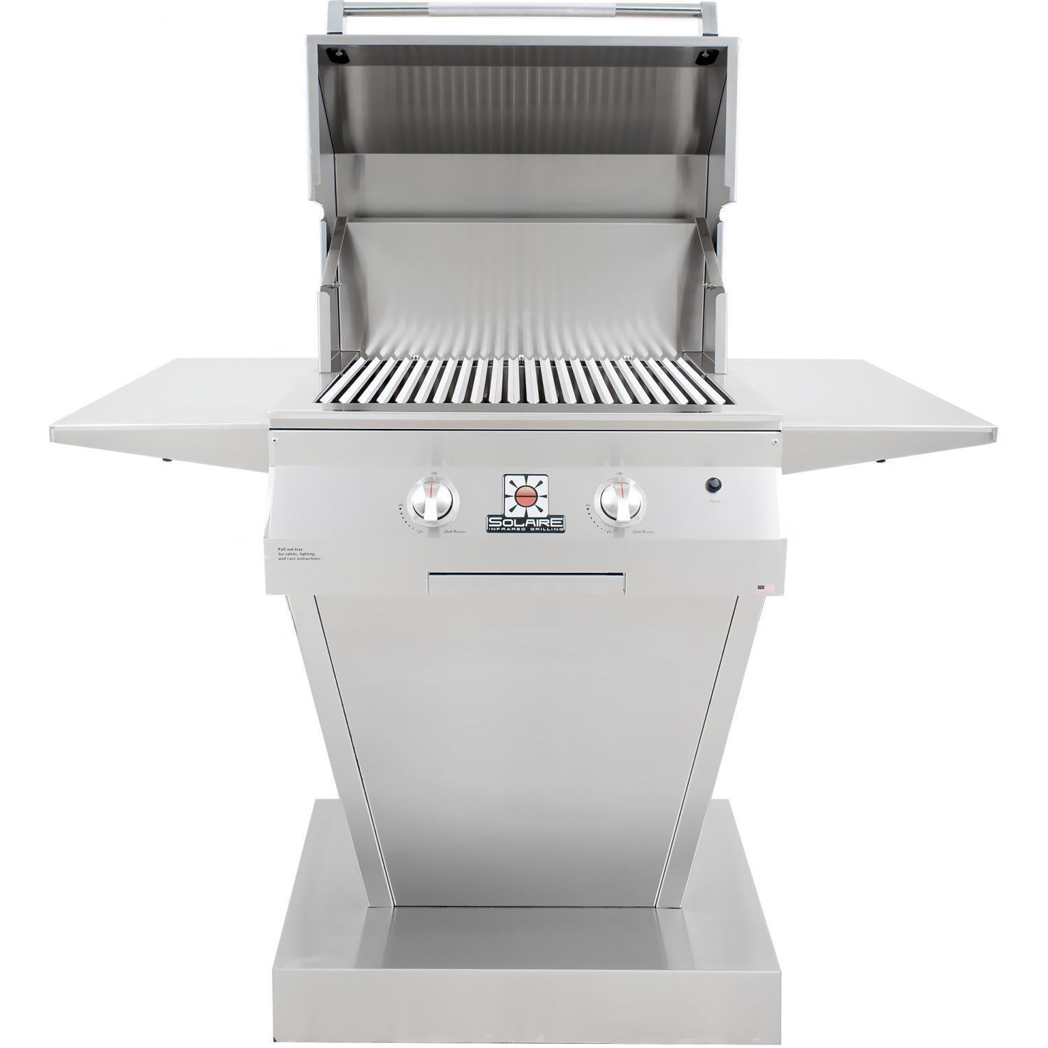 Solaire Gas Grills 27 Inch Deluxe All Infrared Natural Gas Grill On Angular Pedestal Base
