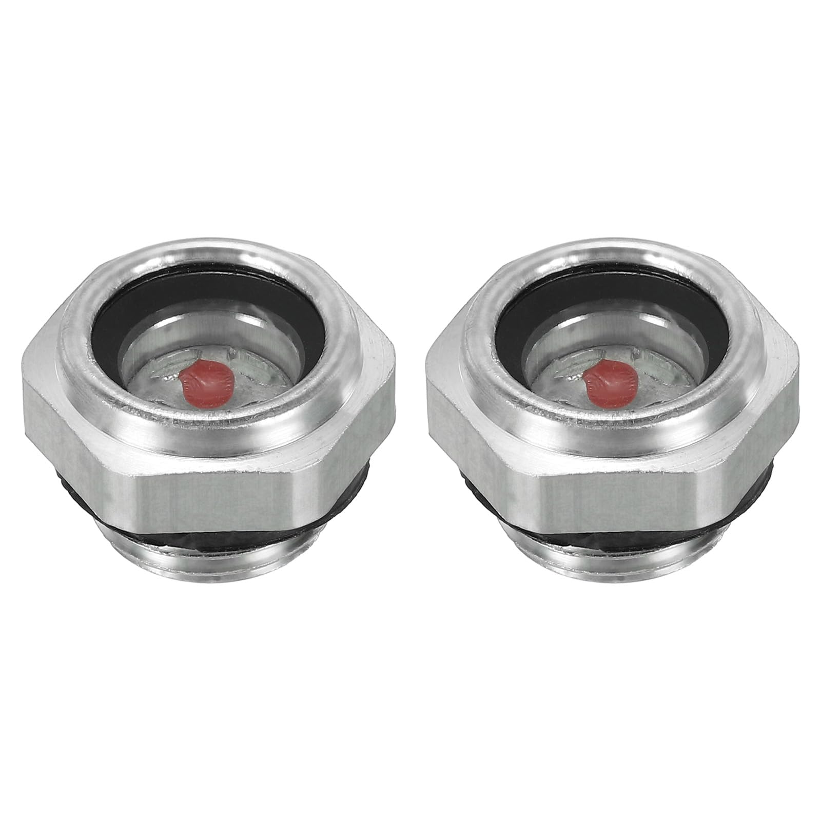 PATIKIL Air Compressor Oil Sight Glass, 2 Pack M16*1.5 Male Thread Aluminum Alloy Oil Liquid Level Gauge Air Compressor Parts with O-Ring