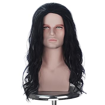 Amazon Com Long Fluffy Curly Black Color With White