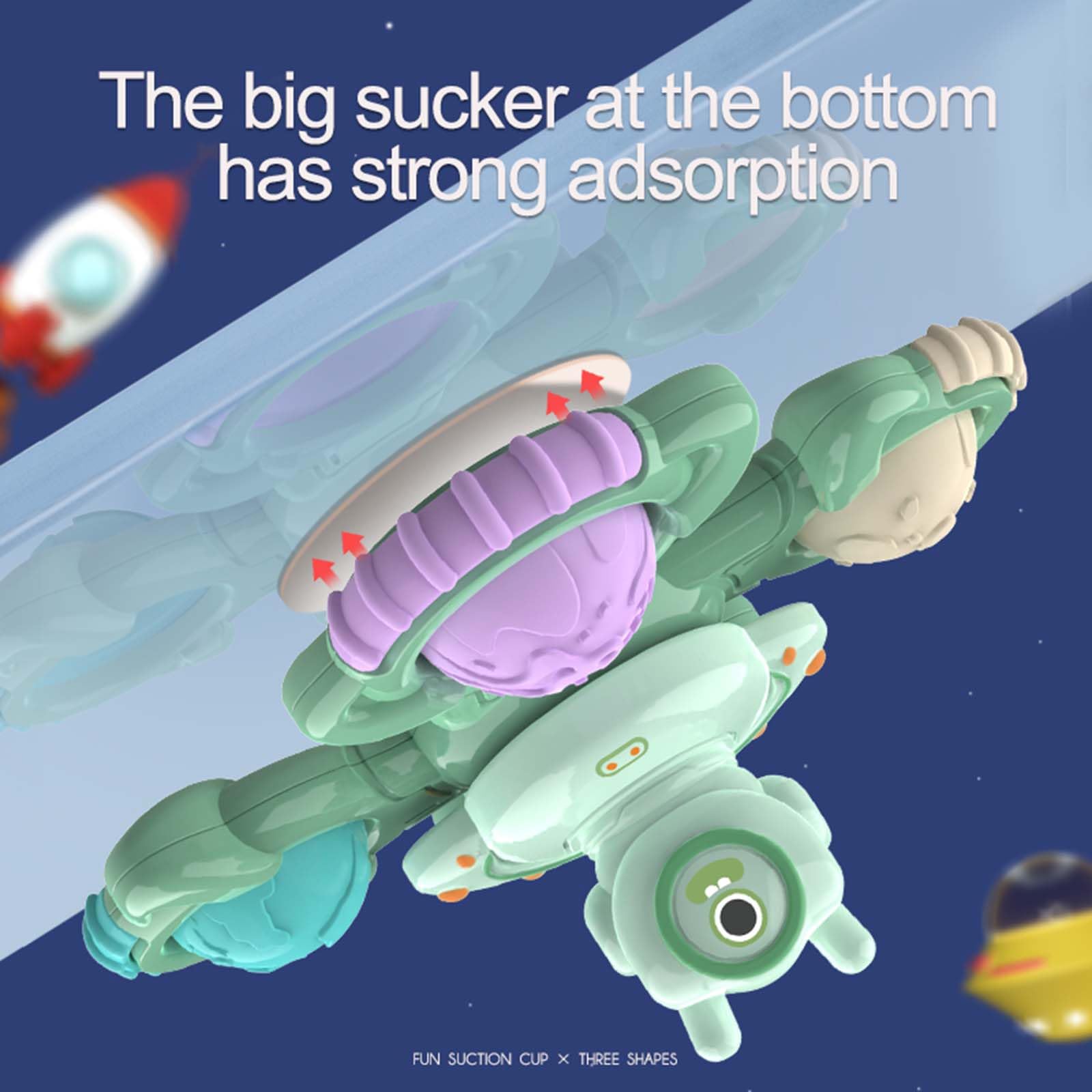 3PCS Suction Cup Spinner Toy - Sensory & Fidget Bath Toys for 2-3 Year Olds, Boys & Girls - Ideal Gift for Toddlers, Spinning Tops.