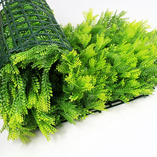 ULAND Artificial Hedges Panels, Outdoor Greenery Ivy Privacy Fence Screening, Home Garden Wedding Decoration (6, A017 Green)