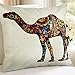HOMAR 18 x 18 Standard Size Camel Print Pattern Decorative Pillow Case Cushion Covers
