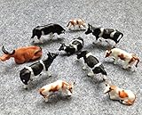 Evemodel AN8701 30pcs 1:87 Well Painted Farm Animals Cows HO Scale