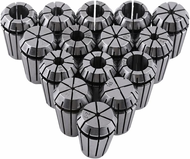 Yosoo 15Pcs Er20 Spring Collet Set for CNC Workholding Engraving Machine and Milling Lathe Tool 1-13Mm
