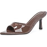 LULLASONG Women's Kitten Heels Open Pointed Toe Slip On Heels Mid Heeled Sandals for Women