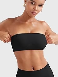 YEOREO Women Strapless Bandeau Sports Bra Padded