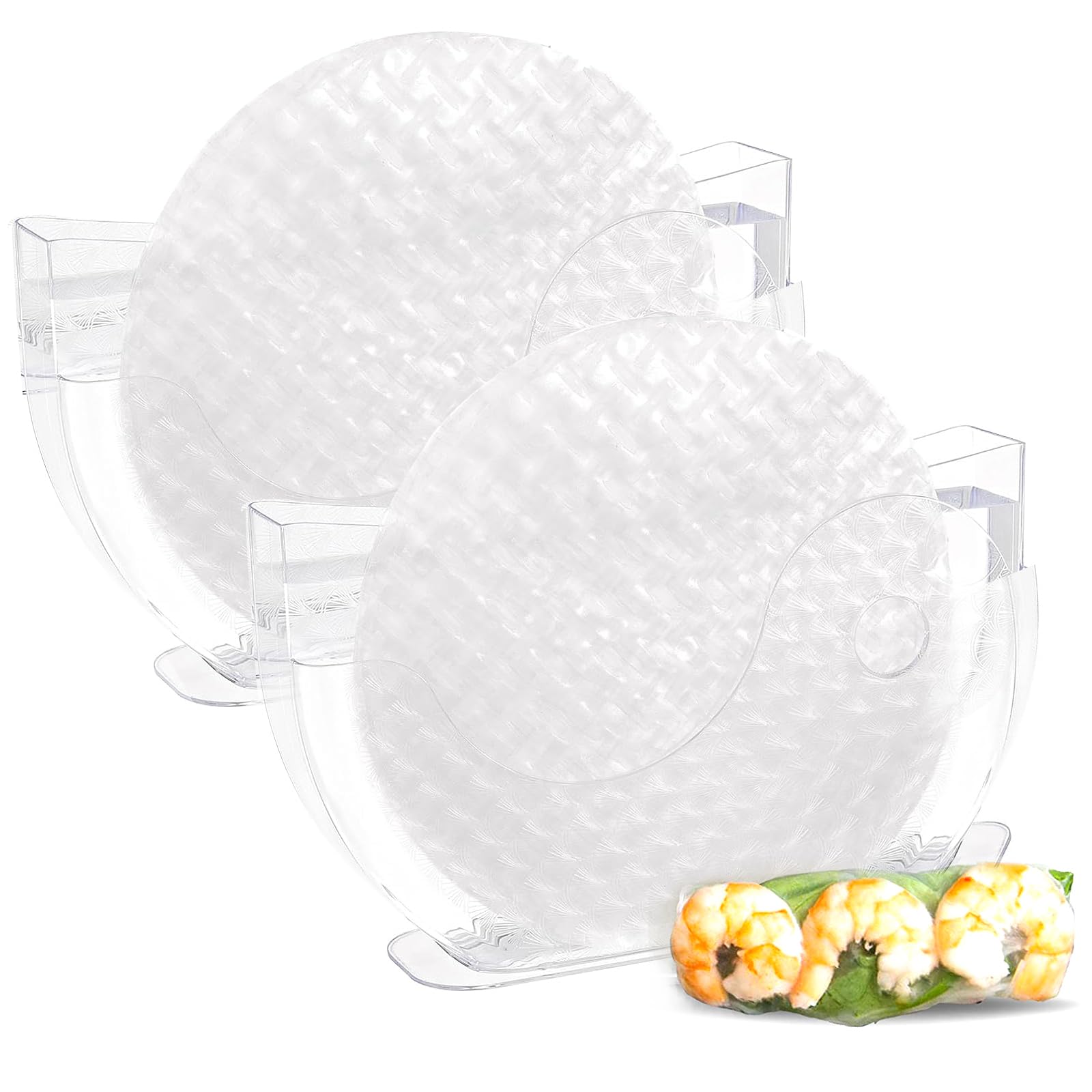 Mcvomv Rice Paper Water Bowl Dipper Spring Roll Maker Spring Roll Water Bowl S pring R oll Water Dipper Rice Paper Holder with Side Pocket for R ice P aper Wrappers 2 Pack