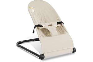 Lfhiwhd Baby Bouncer,Baby Bouncer Seat,Portable Infant Bouncer with 3-Point Safety Harness,Ergonomic Bouncy Seat, Newborns Bouncer for Babies 0-6 Months up to 20lbs,ASTM-Certified(Apricot)