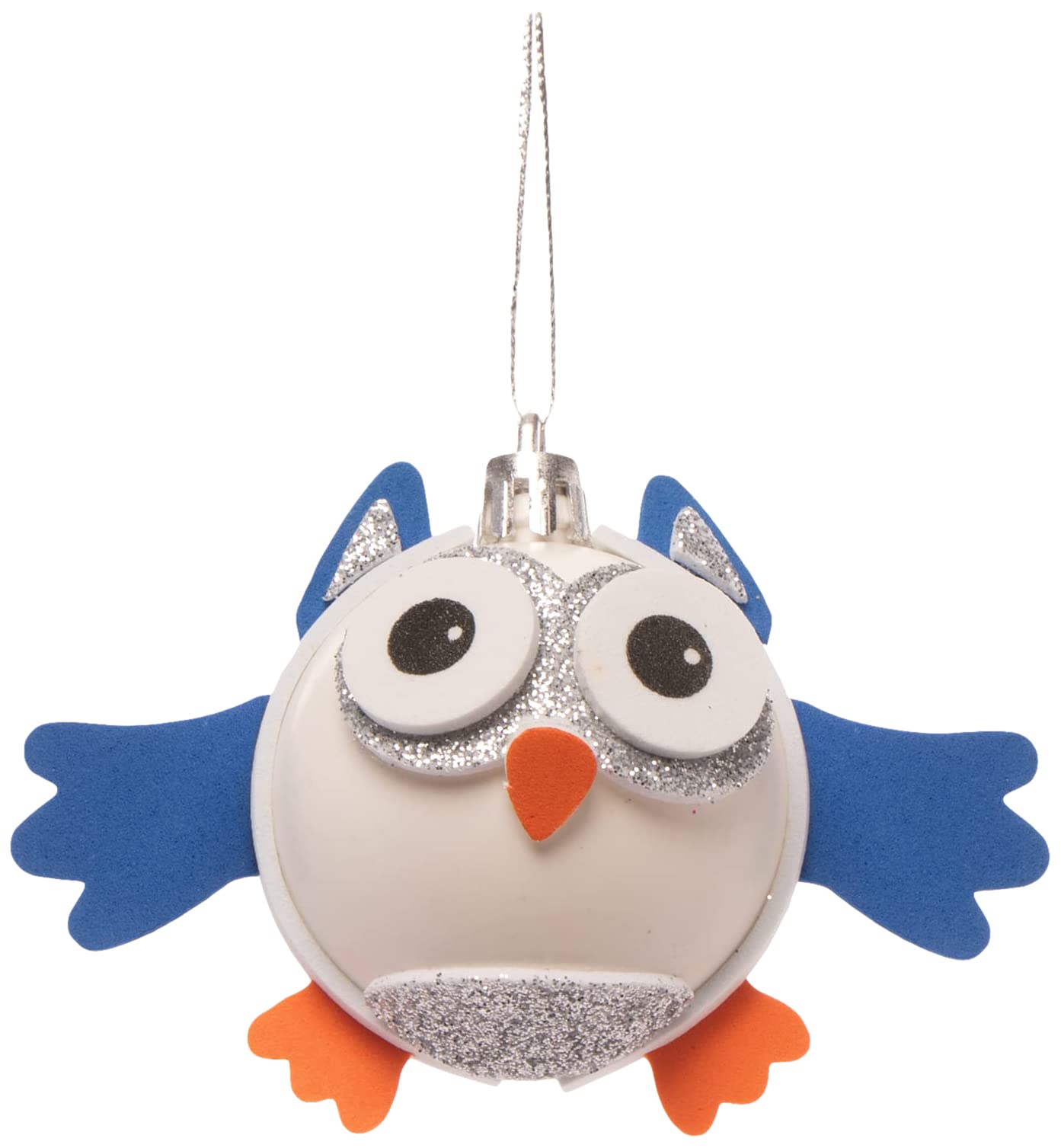 Baker Ross Snowy Owl Bauble Kits – Pack of 6, Make Your Own Christmas Bauble Decoration, Christmas Decoration Craft Kit (FE975)