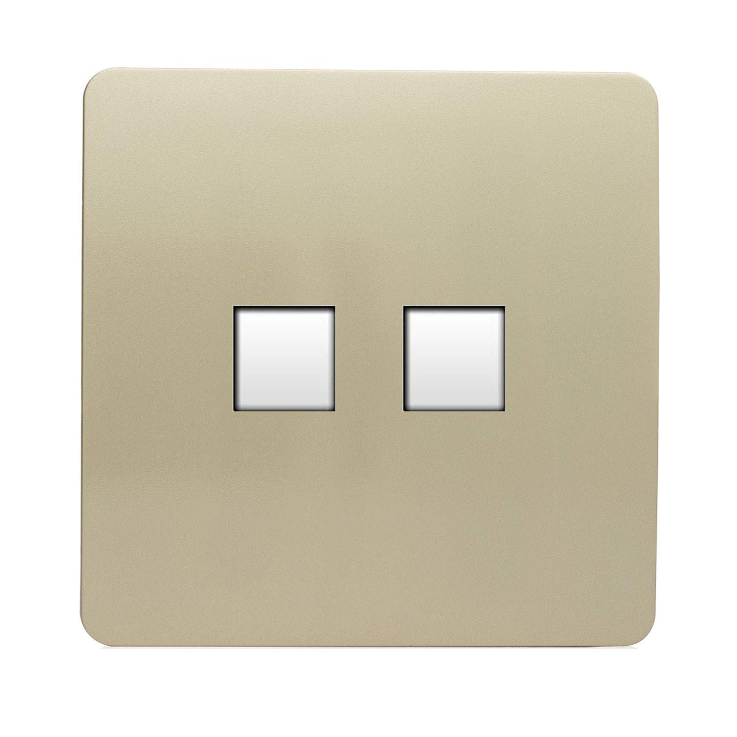 Trendi Switch Artistic Modern Glossy 2 Gang PC Ethernet Socket Champagne Gold